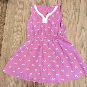 Gymboree Pink Dress w/ Rainbow Design Sz 5 BI
